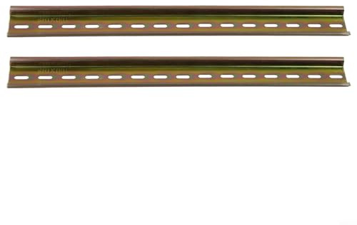 Riel DIN de 35 mm de ancho, 7,5 mm de alto, riel DIN eléctrico de aluminio ranurado para relés de terminales, 10 cm-50 cm de longitud (2 piezas) (50 cm)