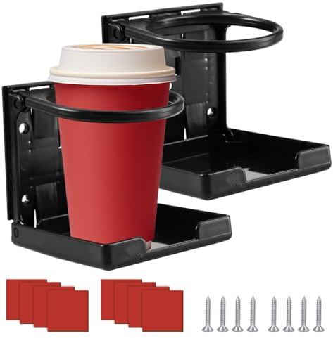 2 Stück Getränkehalter Auto Klappbar Becherhalter Auto für Getränkedose | Universal 76mm Dosenhalter Verstellbarere Flaschenhalter, Kaffeebecherhalter Tassenhalter Folding Drink Holders