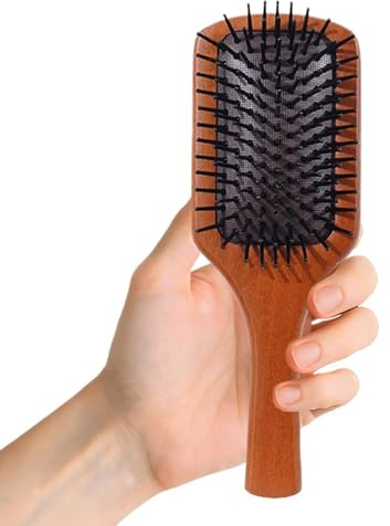 Spazzola a Paddle per Capelli Ricci Pettine da Styling Massaggiante | Spazzola in Legno per Casa, Bagno, Doccia, Dormitorio, Hotel, Viaggio