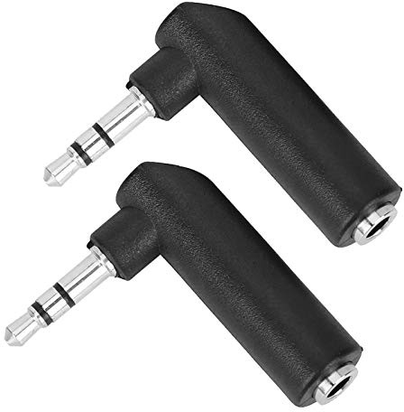 Fafeicy Adattatore per Auricolari in Rame da 10 Pezzi da 3,5 Mm, Connettore da 90 Gradi Maschio a Femmina, Conversione Audio a 3 e 4 Poli per Cuffie, Microfono, Video, Spazi Ristretti