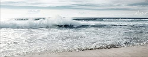 artissimo, Glasbild, 80x30cm, AG4075A, Ocean, Strand und Meer, Bild aus Glas, moderne Wanddekoration aus Glas, Wandbild Wohnzimmer modern