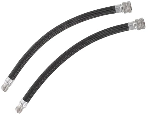 LIOOBO 2 stücke Fahrradpumpe Verlängerungsschlauch Inflator Schlauchkabel für Schrader Ventil (Schwarz)