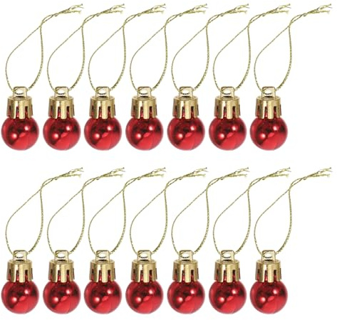 stycken okrossbara julbollar mini julbollar semesterdekor julgransprydnad 2 cm (röd)