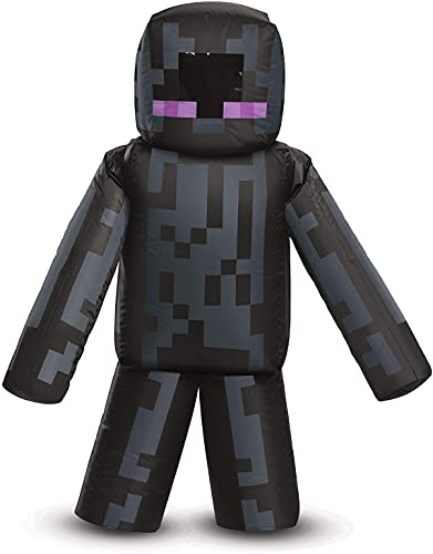 Déguisement Minecraft 105119-15L Enderman Gonflable, Garçons, Noir, Taille Enfant