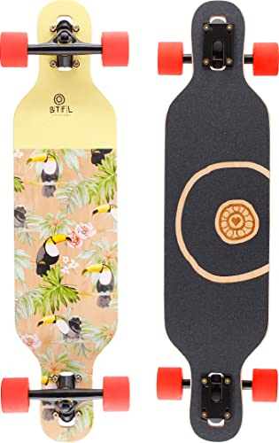BTFL Longboard für Kinder ab 5 Jahren, Komplettboard mit ABEC 9 Kugellagern, Drop Through Cruiser, Skateboard für Anfänger & Fortgeschrittene, Freeride & Outdoor
