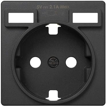 SIMON 8200049-038 TAPA PARA BASE DE ENCHUFE SCHUKO CON 2 BOCAS CARGA USB 2.1A TIPO A