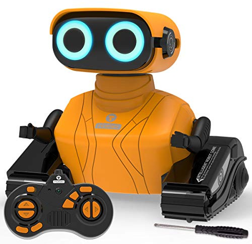 REMOKING RC robot giocattolo per bambini, robot con suono e luce, regalo giocattolo per ragazzi e ragazze (arancione)