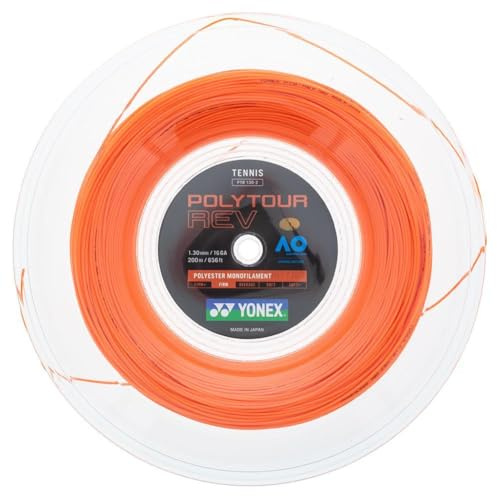 YONEX Poly Tour Rev 200 m Tennisrolle, Spule, Seil, 200 m, Monofilament, Orange