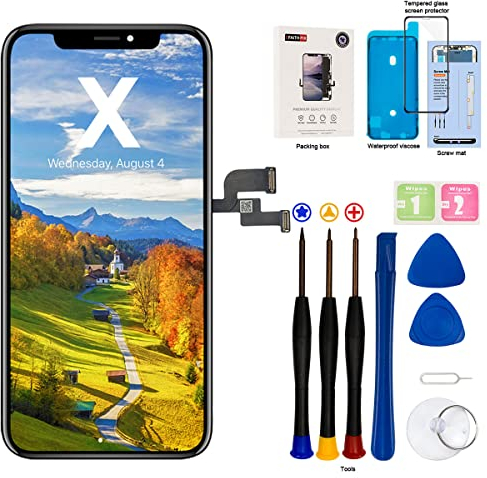 EFAITHFIX Para iPhone X Pantalla LCD Reemplazo de 5.8 pulgadas Marco Asamblea Pantalla LCD y 3D Digitalizador de Pantalla Táctil con Kit de Herramientas de Reparación para A1865A1901A1902 con