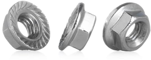 YoiYee M6 Serrated Flange Hex Nut, 304 Stainless Steel(A2-70), Pack of 24