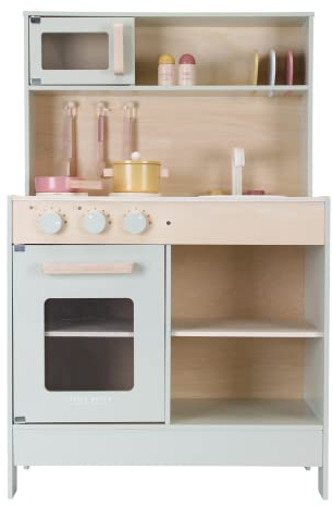 Little Dutch Kinderküche Spielküche aus Holz inkl. Töpfe und Küchenutensilien - Mint