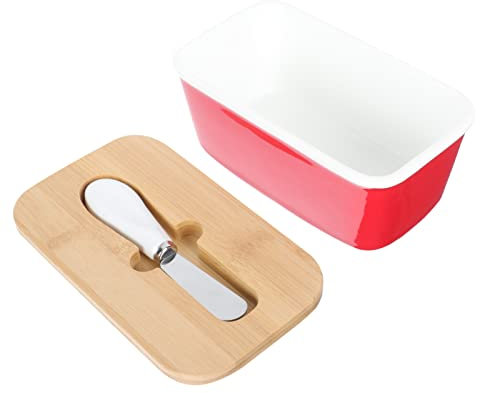 Cabilock Beurrier Céramique Avec Couvercle Et Coupe-fromage Boîte à Beurre Pour Beurre Fromage Et Biscuits