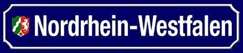 DekoDrom® Blechschild 46x10 cm Straßenschild Nordrhein-Westfalen Bundesland Deutschland KFZ Kennzeichen Format Wand Deko Bar Kneipe Sammler Geschenk