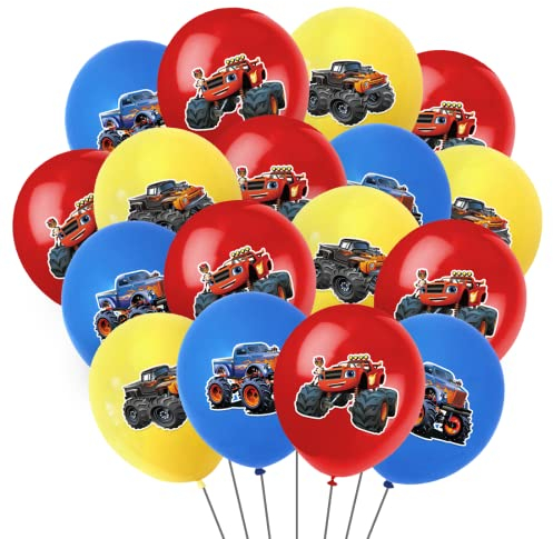 Luftballons Geburtstag Set, 30Pcs Latexballon Bedruckte, Geburtstagsdeko Autos Themed Party, Ballons Geburtstag Dekoration Jungen Mädchen