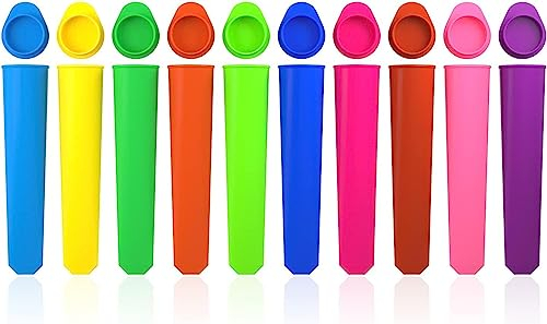 Lot de 10 moules à glace en silicone, avec couvercle, réutilisables, 100 % silicone alimentaire, sans BPA