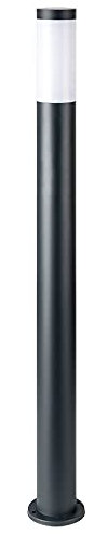 GLOBO Stehlampe Außen Gartenleuchte Stehleuchte Wegeleuchten Edelstahl anthrazit opal, Kunststoff weiß, Fassung 1x E27, DxH 7,6x110 cm
