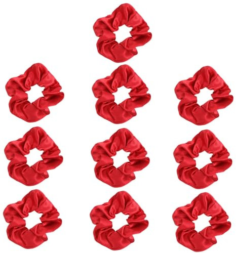 Beaupretty 10stücke Kreative Weihnachts-haargummis Aus Elastischem Material Rote Scrunchies Für Festliche Frisuren Für Ponytails Und Süße Looks