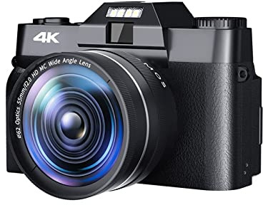 Videocamera Messa a fuoco automatica Fotocamere digitali vintage for la fotografia Obiettivo grandangolare da 52 mm WIFI 4K Videocamera streaming compatta Registratore Vlog retrò Fotocamera digitale p