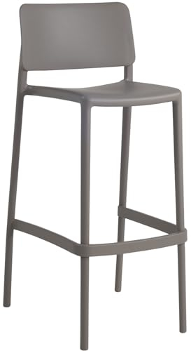 PAPATYA 1er-Set Barstuhl Joy-S I Designbarstuhl mit Einer Belastbarkeit von 200 kg (Grau-braun)