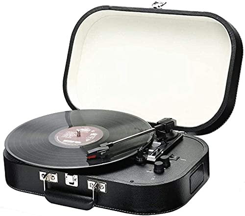 VejiA Tocadiscos Retro, gramófono, Tocadiscos de Vinilo Bluetooth, Tocadiscos Vintage, Tocadiscos portátil de 3 velocidades con Maleta