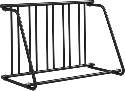 DURHAND Fahrradständer Radständer Mehrfachständer Aufstellständer Ständer für Fahrrad, wetterfest bis 3 Fahrräder Stahl 114 x 58 x 75 cm, Schwarz