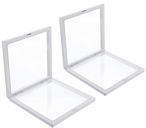 Holibanna 3D-Schwimmvitrine 2 Stück Transparente Folie 3D-Schwimmmünzen-Display-Rahmenhalter Ständer Für Challenge-Münzen Schmucksteine Quadratisch 17 8 X 17 8 Cm