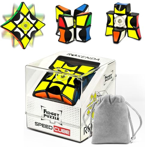 ROXENDA Cubo 1x3x3 Spinner Cubo di Velocità con Rotazione Ottimizzata, Perfetto per Alleviare lo Stress per Bambini e Adulti(Nero)