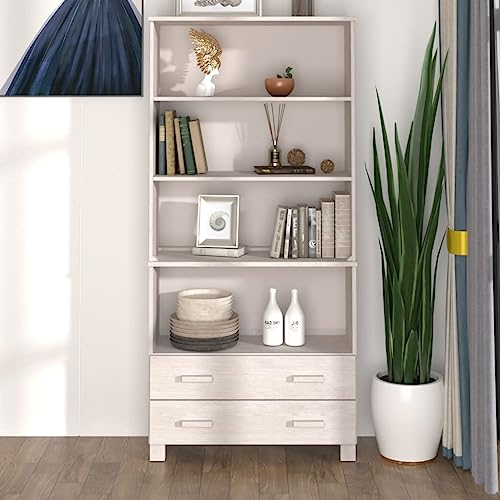 HETFTJN Highboard, Schuhschrank Schmal Badezimmerschränke Besenschrank Kommode Geeignet für Küchenzeile Entrance Dorm Badezimmer HAMAR Massivholz Kiefer Weiß