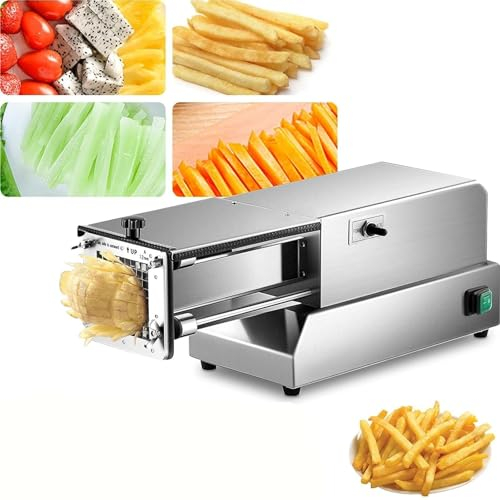 Cortador eléctrico de patatas fritas, cortador profesional de patatas fritas comercial y doméstico, cortador de patatas, picador eléctrico de verduras, adecuado for patatas, zanahorias, manzanas (Col