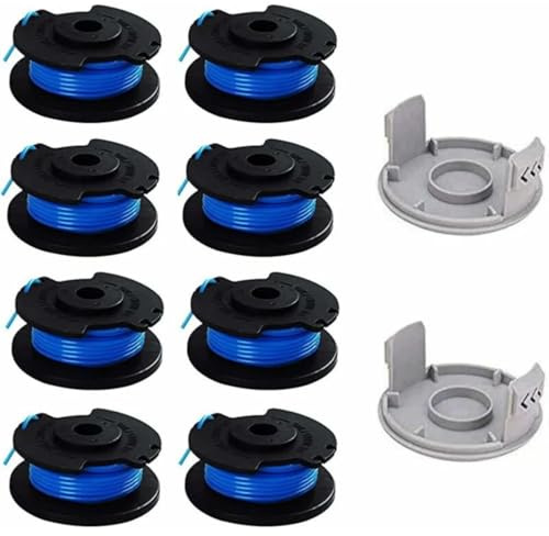 10 Paquets Bobine de Rechange pour Coupe-bordure pouce pour, Compatible Avec Ryobi One + AC14RL3A, Coupe-fil Sans Fil (8 Bobines + 2 Capuchons de Coupe)