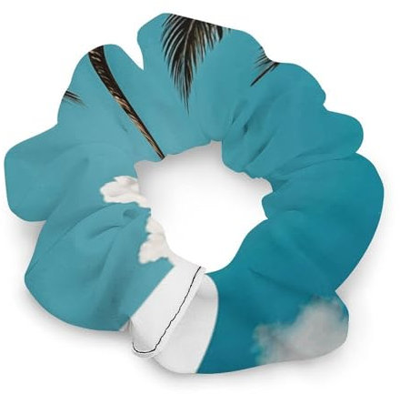 Hair Bands Large Intestine Hair Ring Women Grace Fat Intestines Elasticity Head Rope Palm Tree Hawaii Beach Hair Bands for Women Ponytail Hair Ties Hair Accessories