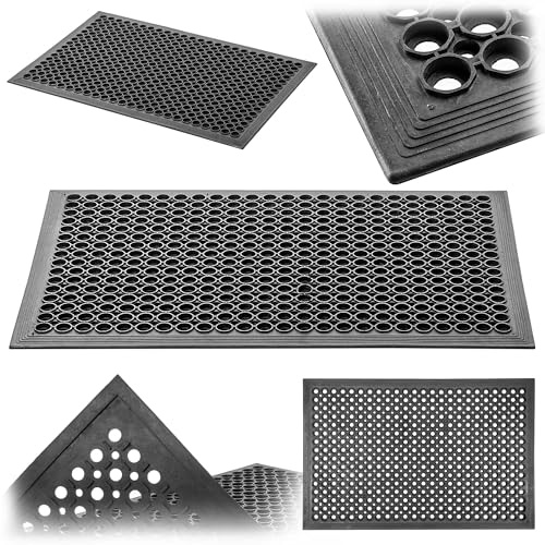 KADAX rutschfeste Fußmatte für den Außenbereich, Schwarze Gummimatte, Schmutzfangmatte für Eingangsbereiche, Fußabtreter aus Gummi (40x60 cm)