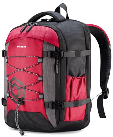BARRENS Handgepäck Rucksack 40x30x20 cm Reiserucksack Flugzeug Damen Herren Travel Backpack mit Laptopfach 14 Zoll Cabin Bag für Ryanair Wizzair und Business Reisen (Rot 23L)
