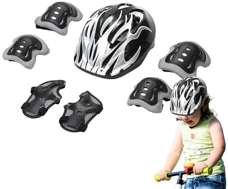 Kleinkind-Helme und Knieschoner-Sets – stoßfeste Kleinkind-Fahrradhelme, Kleinkind-Knieschoner – bequeme Kinder-Skateboard-Helme für Kinder im Alter von 5–10 Jahren