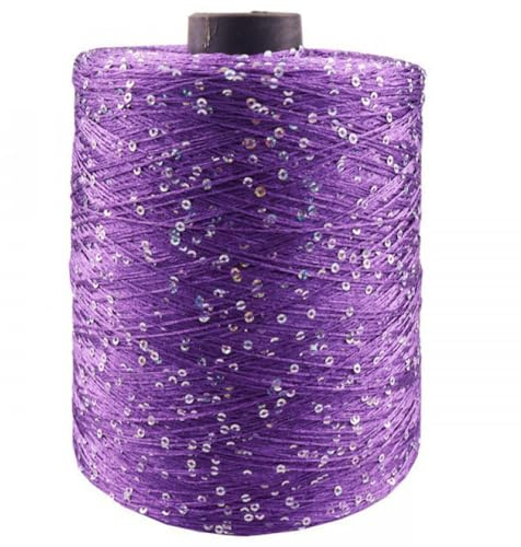 500g Häkelgarn zum Stricken mehrfarbiges Paillette-Garn mit Pailletten Summer Ice Silk Mercerisiertes Garn A-27