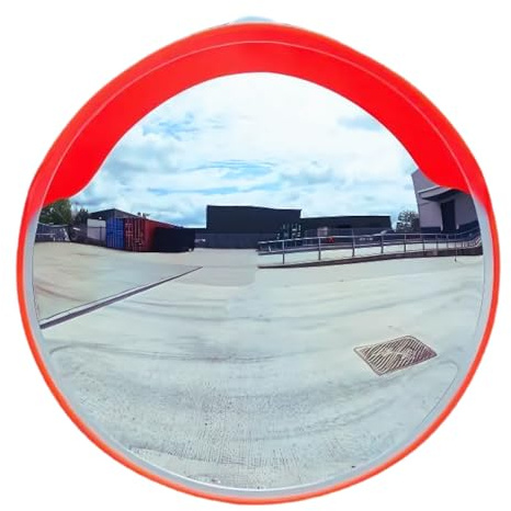 Vigil 450mm Driveway Mirror - Blind Spot Mirrors for Cars with Weather Hood | Traffic Mirror for Driveway Safety, Large Round Mirror with Post Mount, Convex Mirror for Outdoor visibility