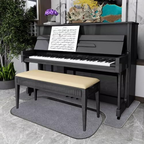 Soundproof Rug for Piano Upright Piano Carpet Protector Sound Dampening Non-Slip Carpet Acoustic Pads Sound Proof Floor Mat Soundproofing Blankets Sound-Absorbing Mat 160 x 70 cm + 115 x 48 cm