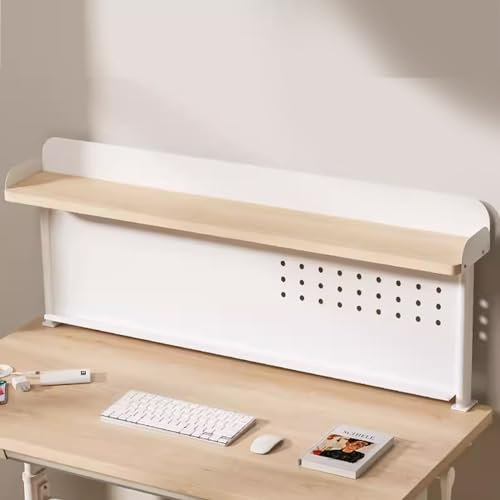 Ergonomics Desk Extender TraySteel Clamp-on Desk Pegboard, Clamp on Desk Shelf, Adjustable Desk Extender Side Table, Desk Extender Pegboard Workstation,C-Clamp Design with Rubber Pad(Walnut,