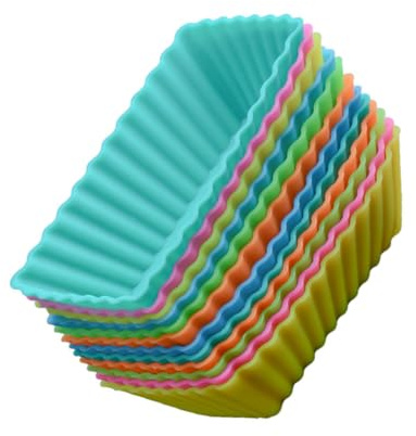 Gatuida Stampo Pezzi in Silicone Alimentare Muffin 24 Rettangolare | Coppe da Forno Riutilizzabili, Forma Rettangolare, Uso Pratico e Pulizia Semplice Colore Casuale