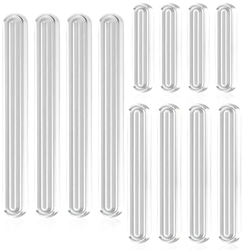 12 Pcs Rubber Chair Wall Protector, Bumper Guard Clear Strips with Strong Adhesive, Low-Profile Impact Buffer for Chairs, Cabinets, Knobs, Protects Painted Walls in Apartments, Rentals, Offices