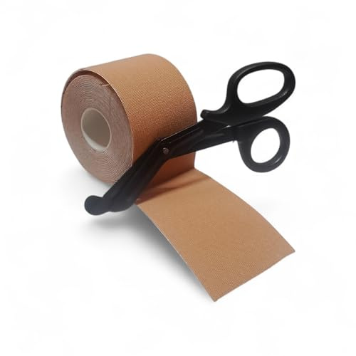 Nastro Kinesiologico 5m x 5cm – Tape Elastico per Sport e Riabilitazione Jaliun | Con forbici incluse, adesione forte, impermeabile e ipoallergenico. Ideale per dolori muscolari, sport e riabilitazione.