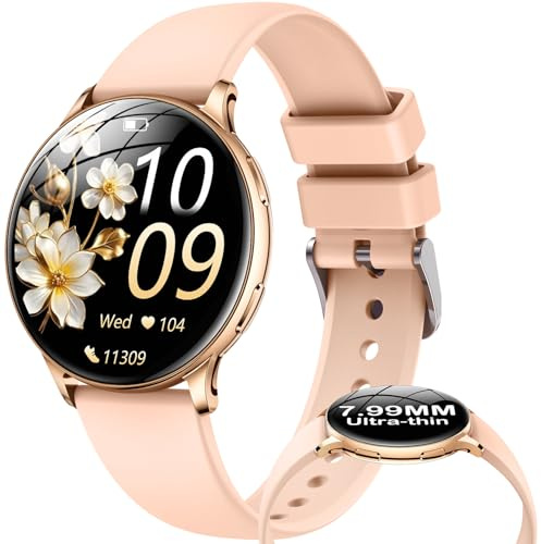 Orologio Smartwatch Donna Effettua Chiamate: 1.32 Pelle Smart Watch Bluetooth 5.0 Contapassi Sonno 100+ Modalità Sportivo Fitness Tracker IP67 Impermeabile WhatsApp Notifice Compatibile iOS Android