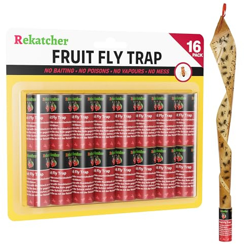 16 Stück Fliegenfalle Fruchtfliegenfalle Fliegenfänger | Fliegenfalle Klebefalle Innenbereich Mückenfalle Klebrige Fliegenfallen für Innen und Außenbereich