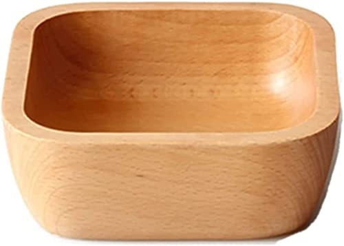 Träskål for frukt, salladsskål, serveringsfat for sallad, skål for hushållsartiklar, fyrkantig träskål, salladstallrik, for mellanmål och dessert, behållare(L)