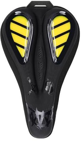 LeeQinersw Coprisella Bicicletta Protezione Sella Bici Imbottitura Morbida Antiscivolo Silicone PU Copertura Impermeabile Adatta a Uso Sportivo Allenamento Viagg, Segno Nero