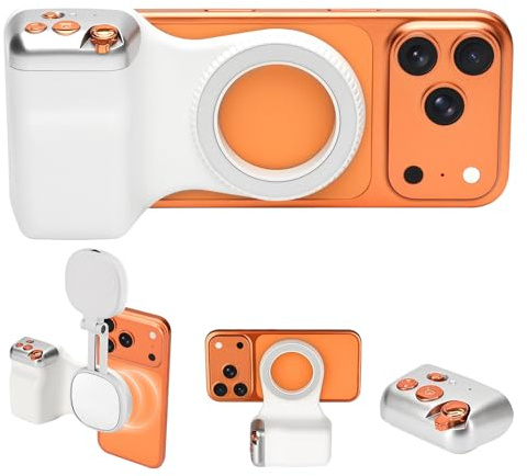Agarre magnético para cámara de teléfono, soporte de disparo para smartphone, mango de selfie, agarre magnético para iPhone y Android con botón de obturador inalámbrico, kit de creador para TikTok