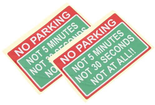 UKCOCO 2pcs No Parking Safety Warning Signs Stickers for Garage and Shopping Mall Parking Creative Car Sturdy Public Safety Warning Decals