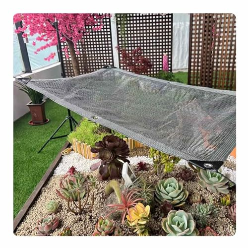 Red de malla para jardín, 55% tela de sombra de aluminio con ojales, cubierta solar para invernadero, plantas, flores, granero, perrera, cochera, patio (3 x 6 m)