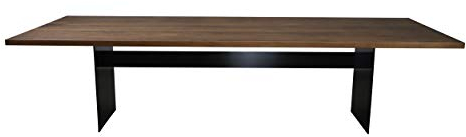 Esstisch Manhattan Nussbaum amerik. massiv 160 x 90 cm, Designer Tisch Massivholz mit Rohstahl Tischgestell, Holztisch Metall Stahl, Premium Esstisch, Design Esstisch Exklusiv!