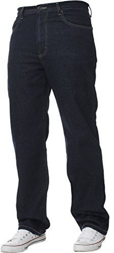 Mens Straight Leg Basic Heavy Work Jeans Denim Pants All Waist Big Sizes Indigo Wash 30 W X30L